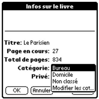 PALM TUNGSTEN 2 READER - Utilisation des catégories - 2