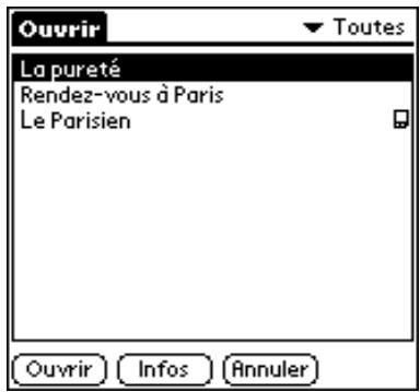 PALM TUNGSTEN 2 READER - Ouverture et basculement d'un livre à l'autre - 2