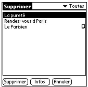 PALM TUNGSTEN 2 READER - Pour supprimer un livre électronique : - 1