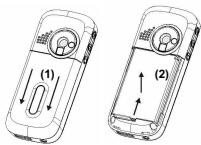 NEC E122 - Insérer la carte SIM et la batterie - 1