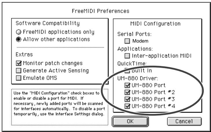 EDIROL UM-880 - FreeMIDI Users on Macintosh - 1