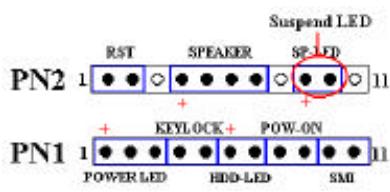 ABIT ZM6F - PN2 (Pin 9-10): Connecteur de la LED Suspend - 1