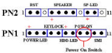 ABIT ZM6F - PN1 (Pin 8-9): Connecteur du bouton Power On - 1
