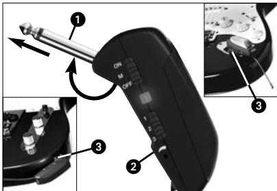 AKG GB 40 FLEXX GUITARBUG - Sujetar el transmisor (vexe Fig. 3) - 1