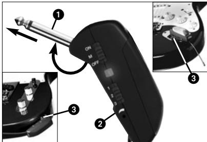 AKG GB 40 FLEXX GUITARBUG - Fixar o emissor (veja fig. 3) - 1