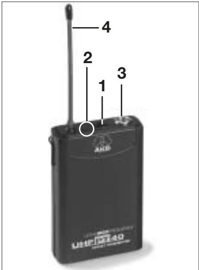 AKG PT 40 - Elementos de controle no lado de cima (Veja fig. 1) - 1