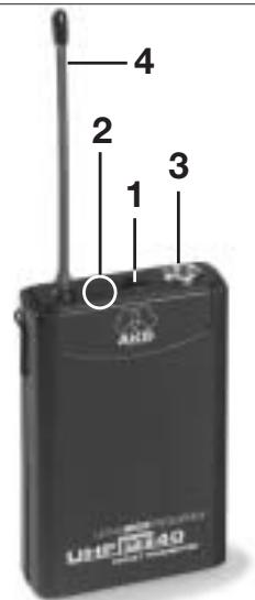 AKG PT 40 - Éléments de commande en haut de boîtier (Cf. Fig. 1) - 1
