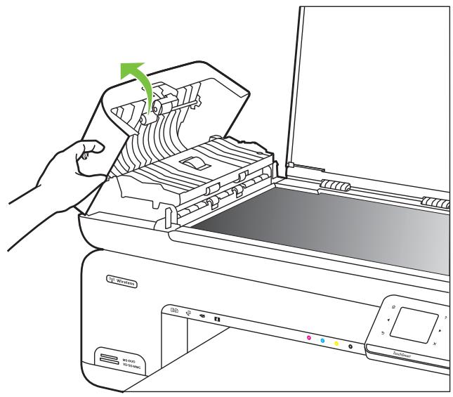 COMPAQ OFFICEJET 7500A - Pour nettoyer la bande de plastique à l'intérieur du bac d'alimentation automatique. - 2