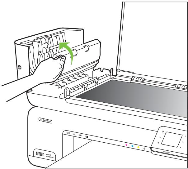 COMPAQ OFFICEJET 7500A - Pour nettoyer la bande de plastique à l'intérieur du bac d'alimentation automatique. - 4