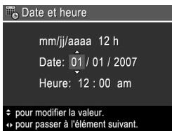 COMPAQ PHOTOSMART R740 - Réglage de la date et de l'heure - 1
