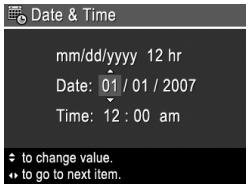 COMPAQ PHOTOSMART R740 - Set the date and time - 1