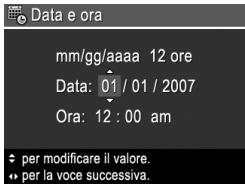 COMPAQ PHOTOSMART R740 - Impostazione della data e dell'ora - 1