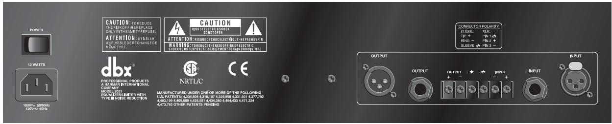 DBX 20 - Panneau arriere - 1