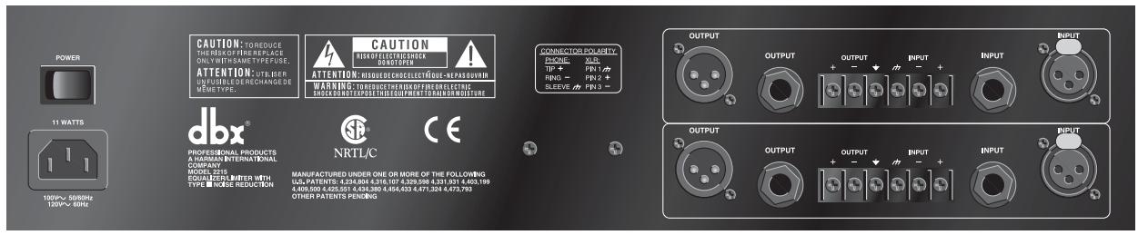 DBX 20 - REAR PANEL DESCRIPTIONS - 3