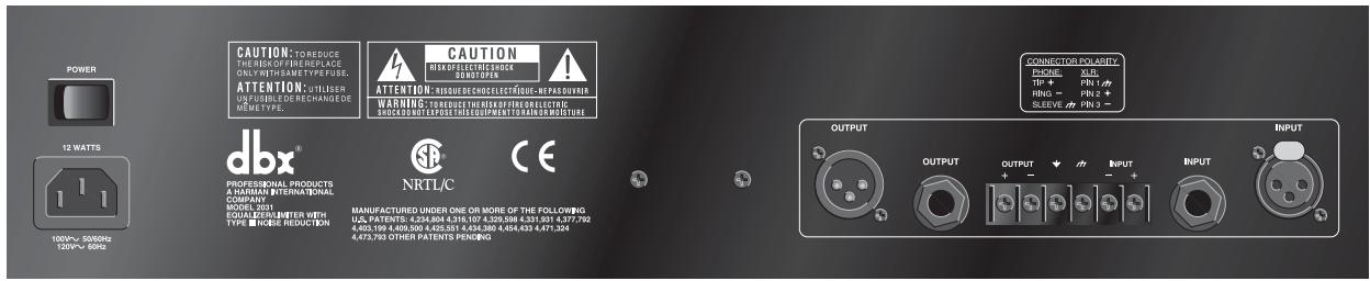 DBX 20 - REAR PANEL DESCRIPTIONS - 1