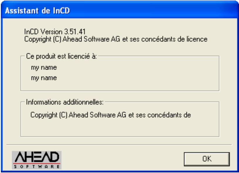 NERO INCD - Informations sur la version - 2