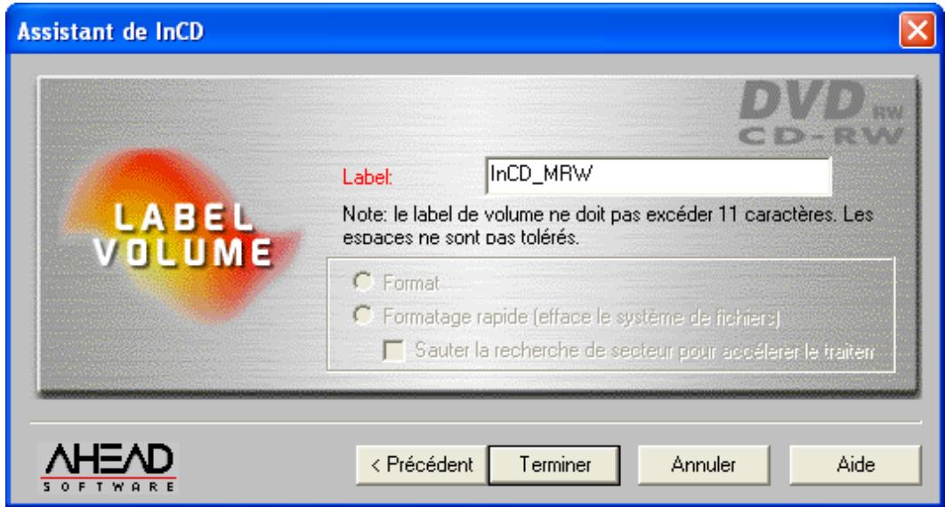 NERO INCD - Formatage de Media CD-MRW - 9