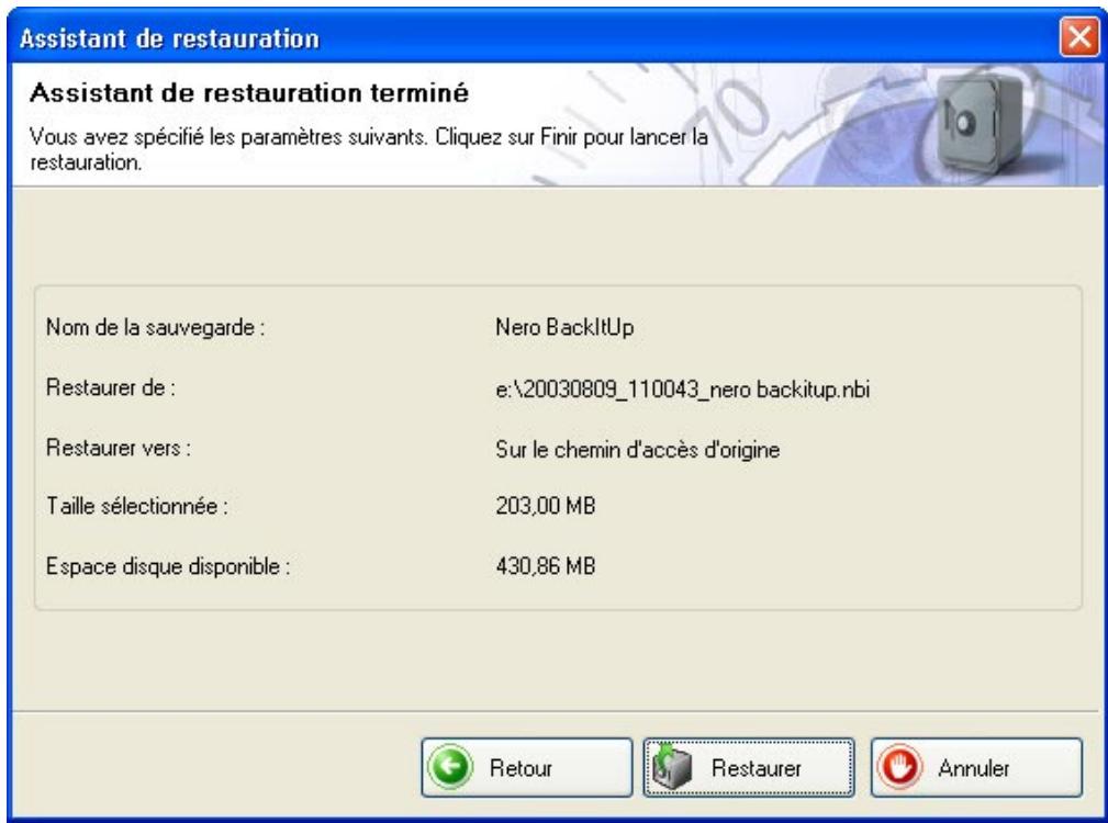NERO BACKITUP - Restauration des sauvegardes - 5