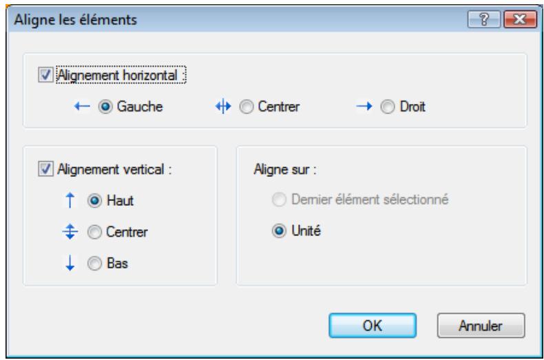 NERO COVERDESIGNER 9 - Fenêtre Aligné les éléments - 2