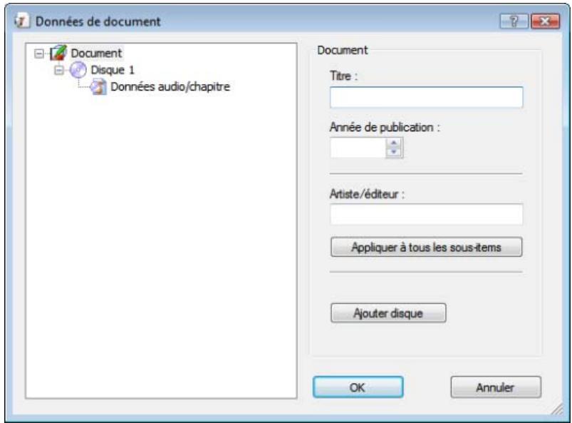NERO COVERDESIGNER 9 - Fenêtre Données de document - 3