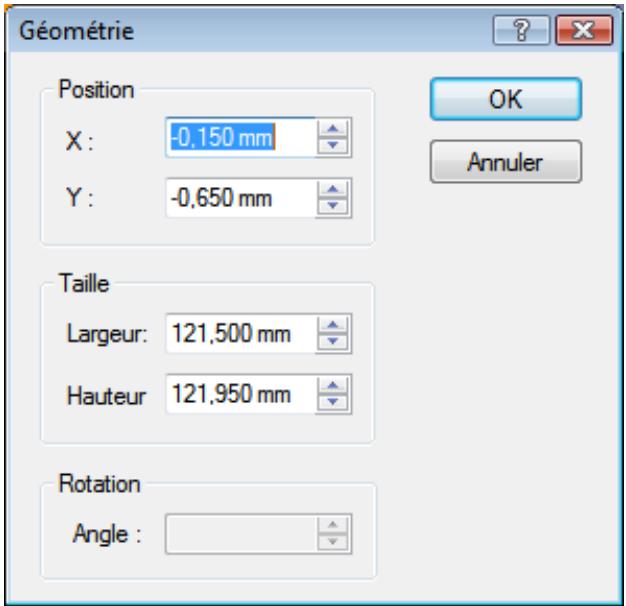 NERO COVERDESIGNER 9 - Fenêtre Géométrie - 1