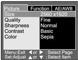 GENIUS P533 - Modifier les parametres preregles (en mode capture) - 1