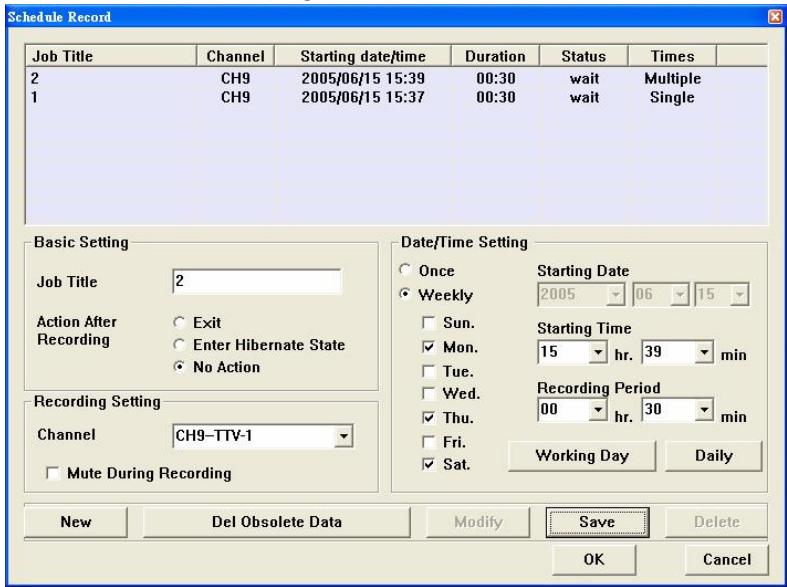 GENIUS TVGO DVB-T02Q - Configuration des enregistrements programmes - 2