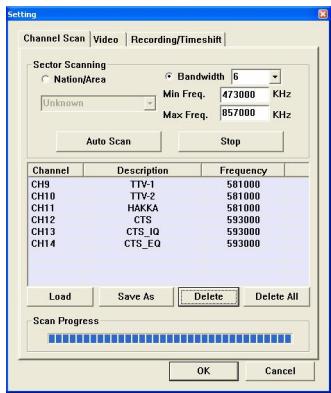 GENIUS TVGO DVB-T02Q - Balayage des châines par plage de fréquence - 1