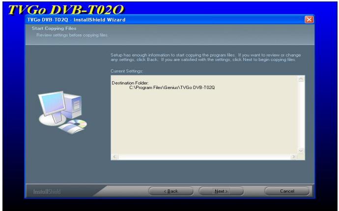 GENIUS TVGO DVB-T02Q - Installation du logiciel - 7