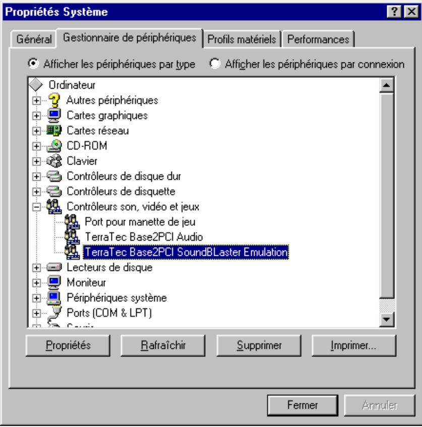 TERRATEC BASE2 PCI - Configuration de LEGACY AUDIO - 1