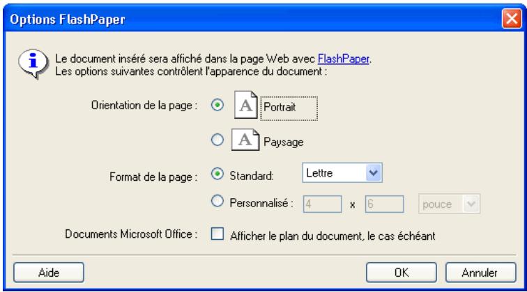 MACROMEDIA FLASHPAPER 2 - Pour créer et insérer un fichier SWF flashpaper à l'aide du menu insertion : - 1