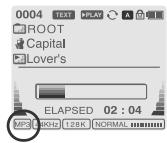 IRIVER H120 - Les formats des fichiers apparaissent comme suit - 1