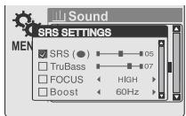 IRIVER H120 - SRS Settings - 1