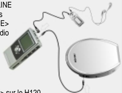 IRIVER H120 - BRANCHEMENT DU LECTEUR SUR UNE SOURCE AUDIO EXTERNE - 1