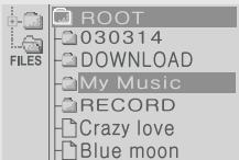 IRIVER H120 - NAVIGATION A L'AIDE DE L'ARBORESCENCE DES FICHIERS - 4