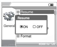 IRIVER H300 - Ouverture de l'écran du menu - 3