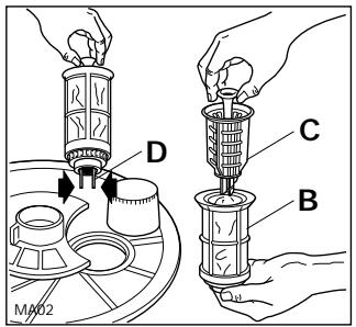 ACEC LVI460W - Nettoyage des filtrres centraux (Après chaque lavage) - 1