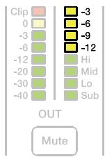 DYNACORD DSP 600 - Gain Reduction-Anzeigen der Ausgangskanäle - 1