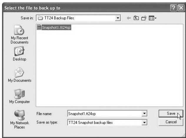 MACKIE TT24 - Sauvegarde et restauration de fichiers - 2