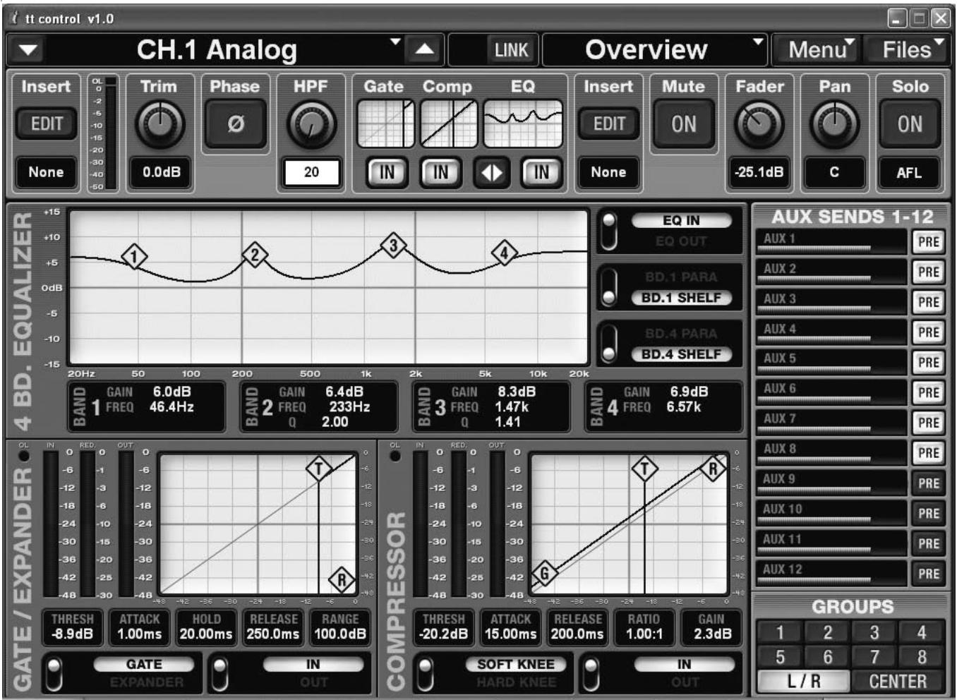 MACKIE TT24 - Conventions du logiciel TT Control - 1