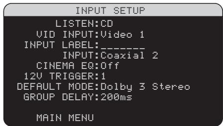 ROTEL RSX-1056 - Het menu "Input Setup" - 1