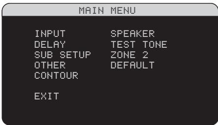 ROTEL RSX-1056 - Het hoofdmenu "Main Menu" - 1