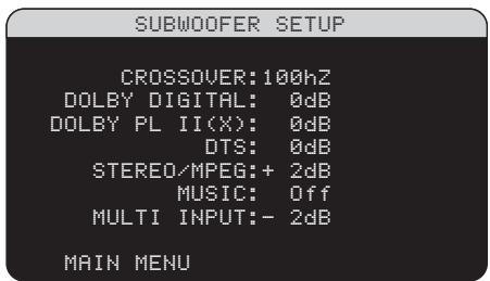ROTEL RSX-1056 - Het configureren van de Subwoofer - 1