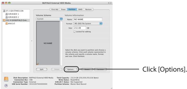 BUFFALO HD-LBU3 - When the volume information cannot be set (Mac OS X 10.4 and later only): - 1