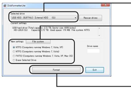 BUFFALO HD-LBU3 - Procedura di formattazione - 1