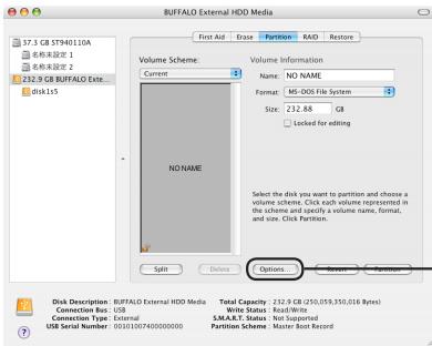 BUFFALO HD-LBU3 - 当无法设置卷信息时(仅限 Mac OS X 10.4 和更高版本): - 1