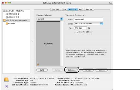 BUFFALO HD-LBU3 - Невозможно задать сведения о томе (только Mac OS X 10.4 и более поздние версии) - 1