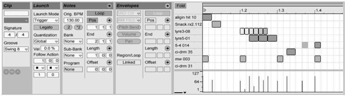 ABLETON LIVE 4 - Fenêtre clip - 4