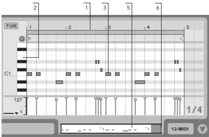ABLETON LIVE 7 - Navigation et transport dans l'Editeur MIDI - 2