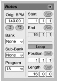 ABLETON LIVE 7 - La zone Notes - 1